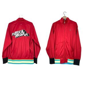 Vintage Rocawear Red Hip Hop Track Varsity Jacket Jay Z Zip Men's Size Large